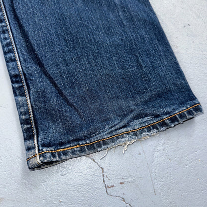 Levis 501 Y2K XX Straight Leg Jeans Blue VTG Whiskers Wash 34x30 Act 34x29
