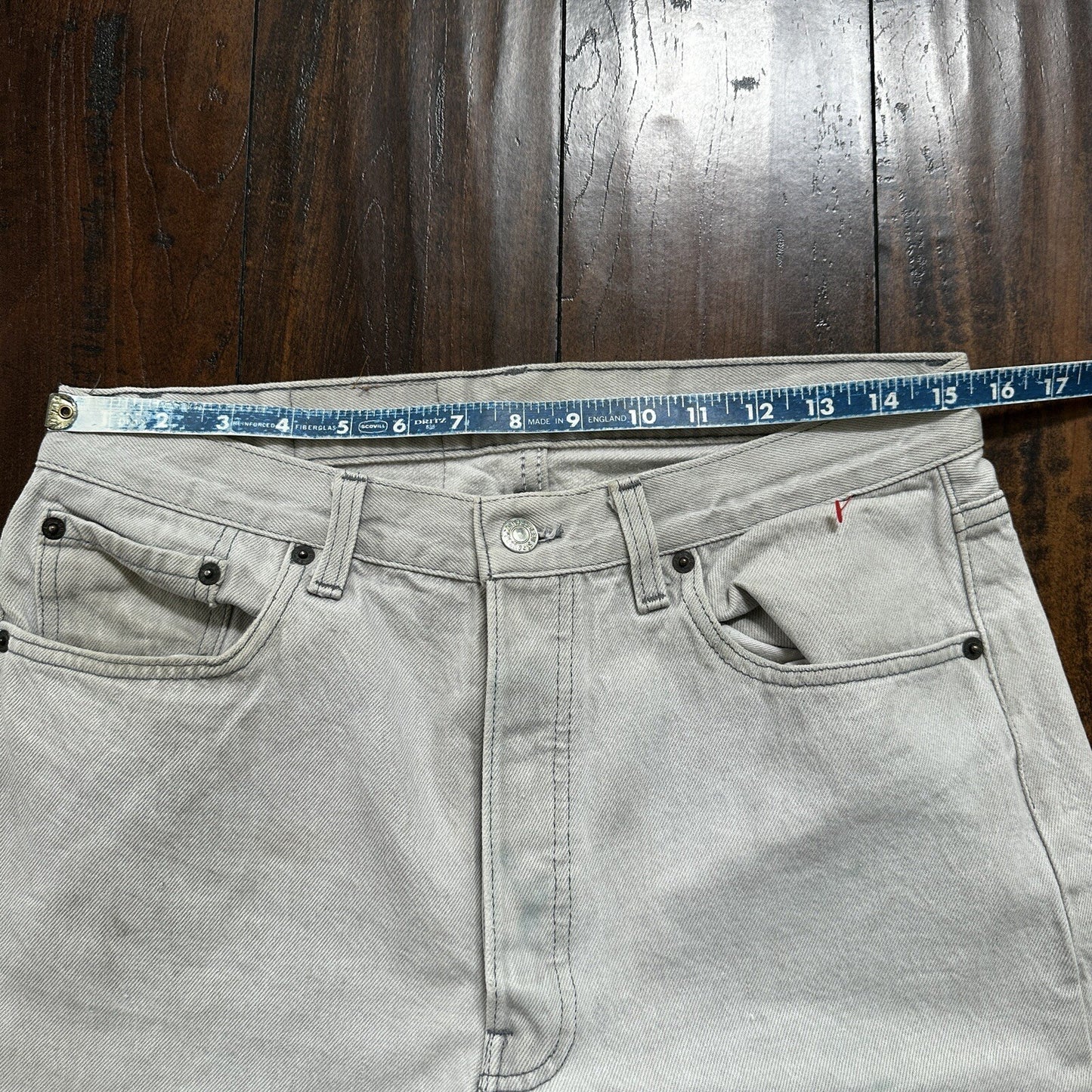 VTG 90s Levis 501 Button Fly 34x32 USA Tag Jeans Grey Wash XX Act 31x31