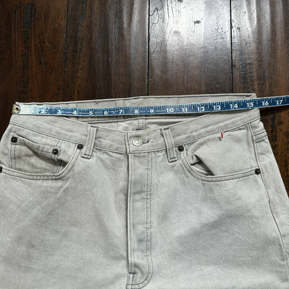 VTG 90s Levis 501 Button Fly 34x32 USA Tag Jeans Grey Wash XX Act 31x31