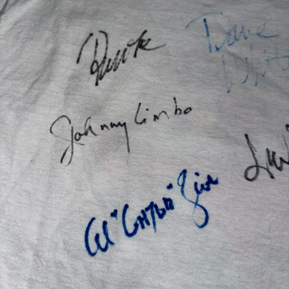 Johnny Limbo SIGNED VTG T Shirt 90s Music Band Falmingo Funny Guitar Rock Vinyl