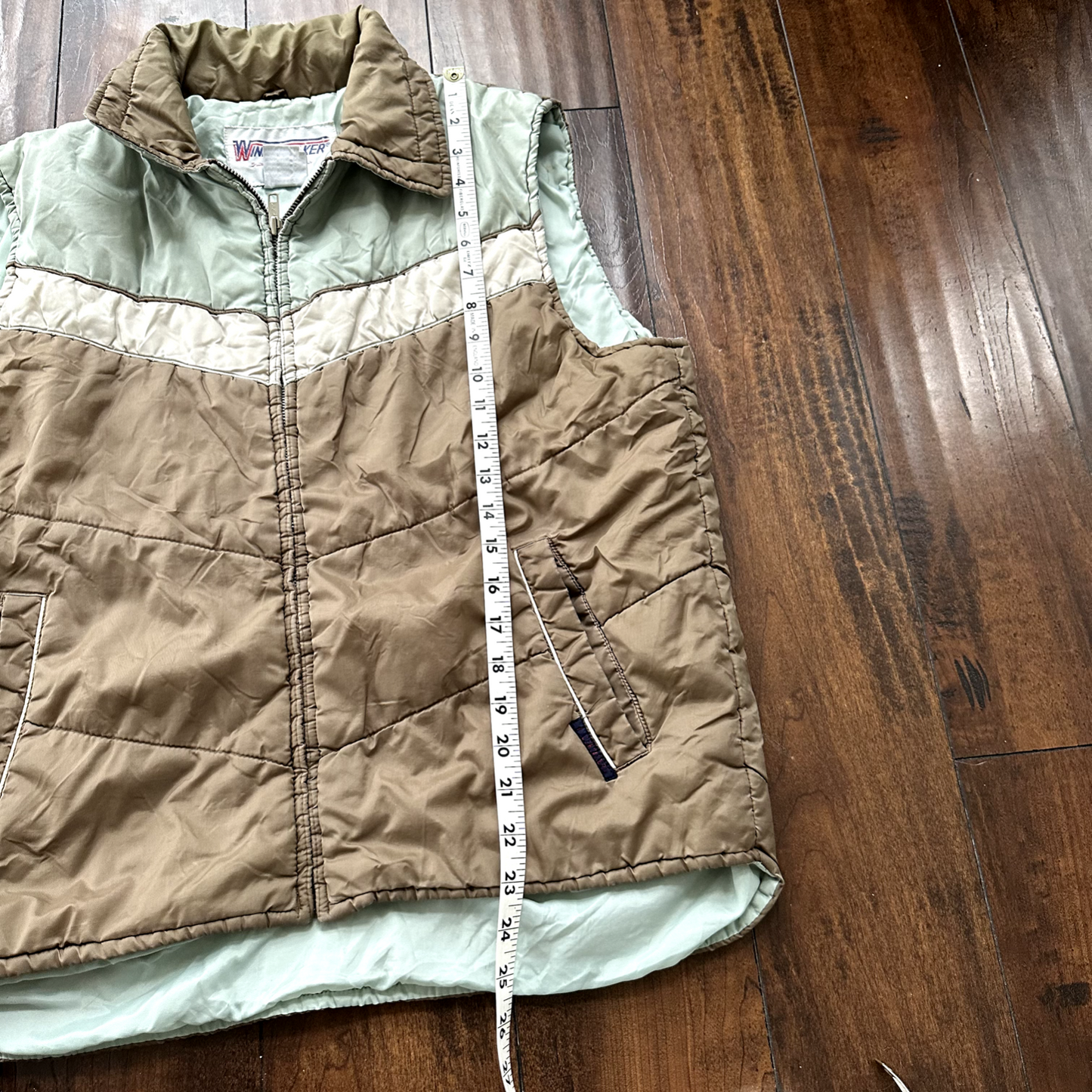 Vtg Windbreaker Vest Outerwear-Sportswear M Green Nylon Down Made In Korea 80s