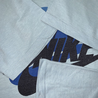 Nike Vintage T Shirt Mens M 70s Quad Swoosh Center OG 80s Blue Heavy Rare Stack