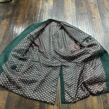 1960s 1970s Green Cashemere Sport Jacket VTG Mens Suit 44 34x32 Rockabilly Gray