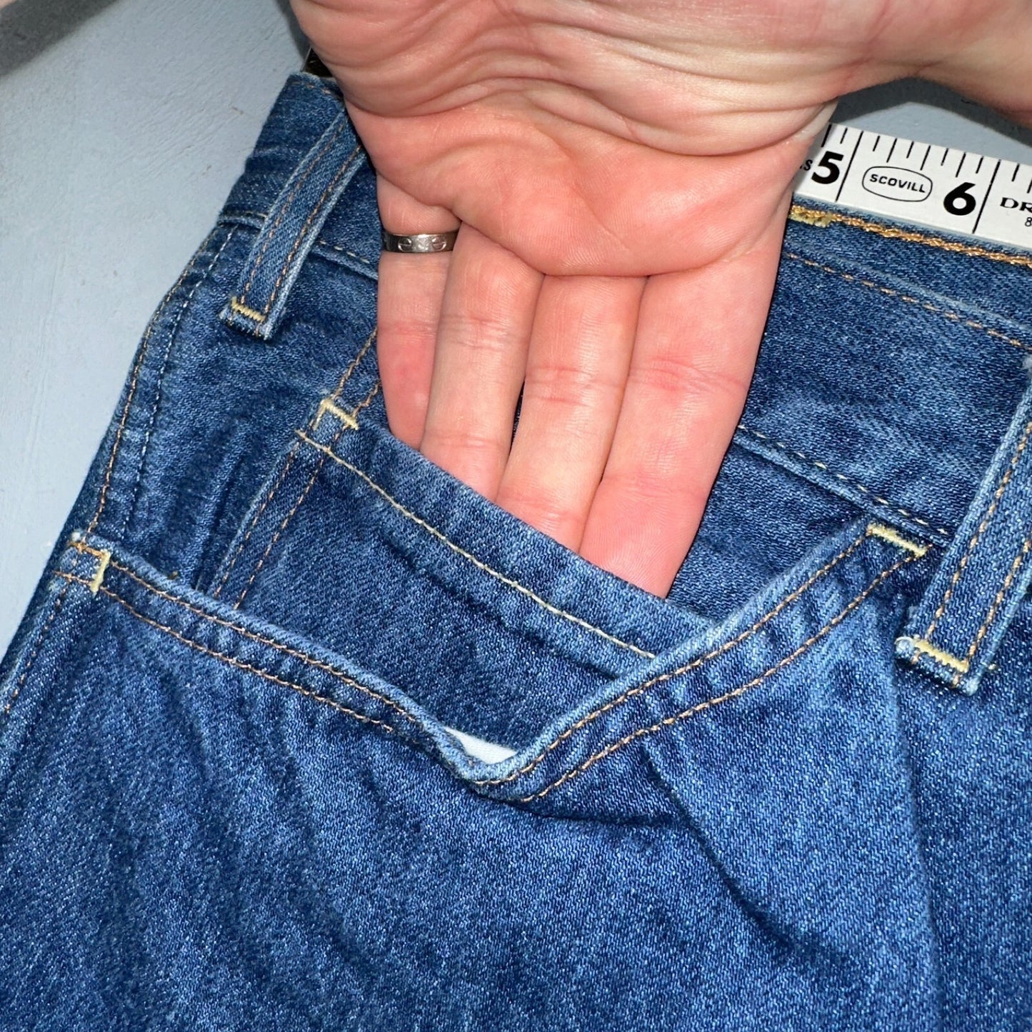 Levis 605 Vintage LVC Orange Tab Slim Blue Med Wash Y2K 36x34 Jeans Act 36x32