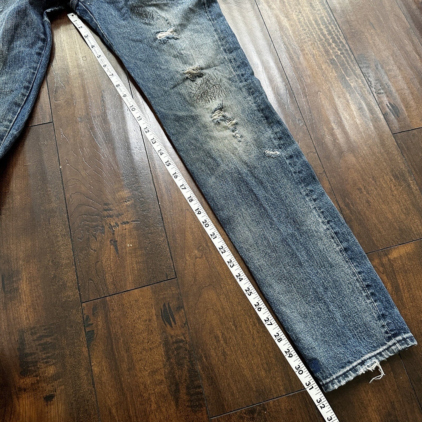 Levis LVC Big E Vintage Redline Selvedge Denim 505 Jeans USA Thrashed 28x34 501