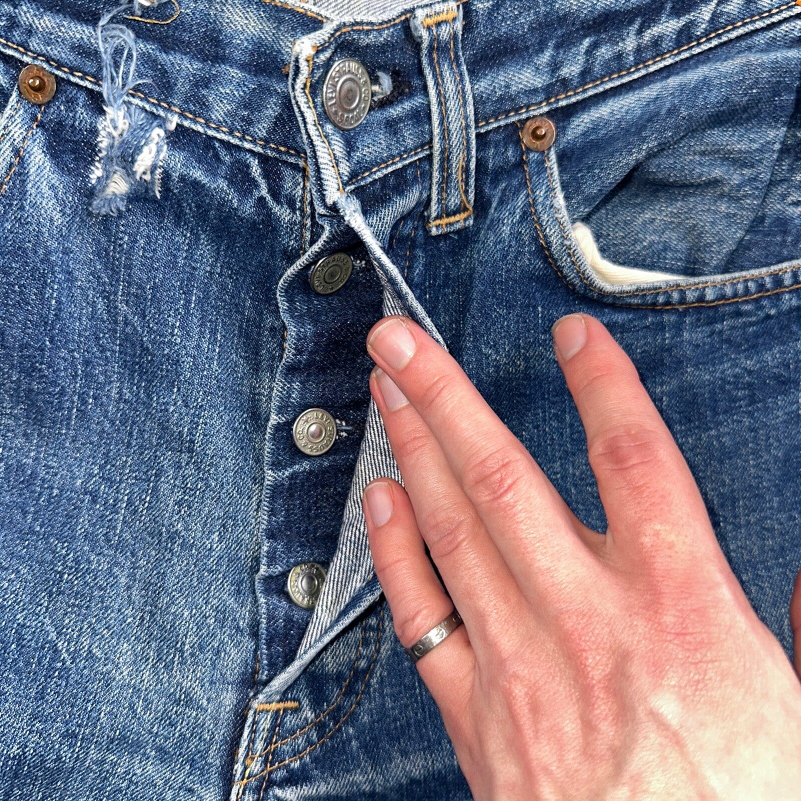 Levis 501 Big E Vintage 60s Redline Selvedge USA XX 1960s Jeans Skinny Act 26x23