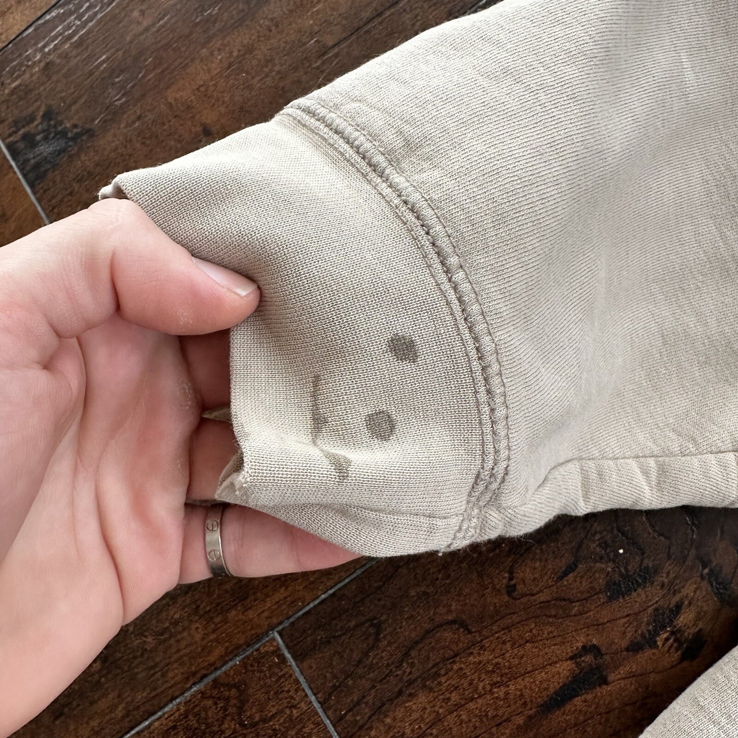 Vintage 1990s 90s Eddie Bauer Oversized Baggy Crew Sweater Beige Made in USA XL