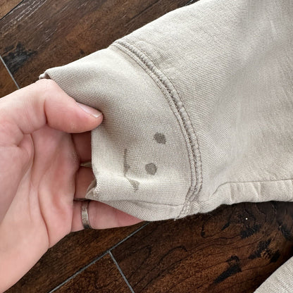 Vintage 1990s 90s Eddie Bauer Oversized Baggy Crew Sweater Beige Made in USA XL