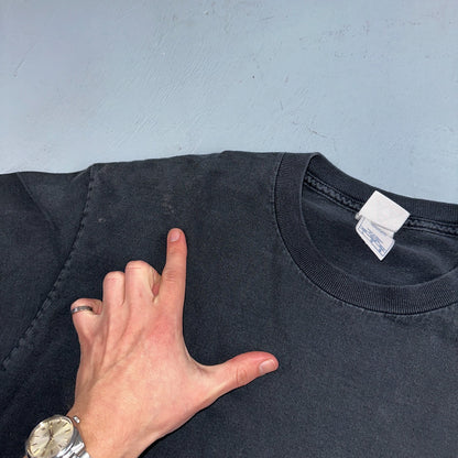 Faded Black Long Sleeve Y2K VTG T Shirt 2000s AAA Thrashed Cool Blank Tee Rips
