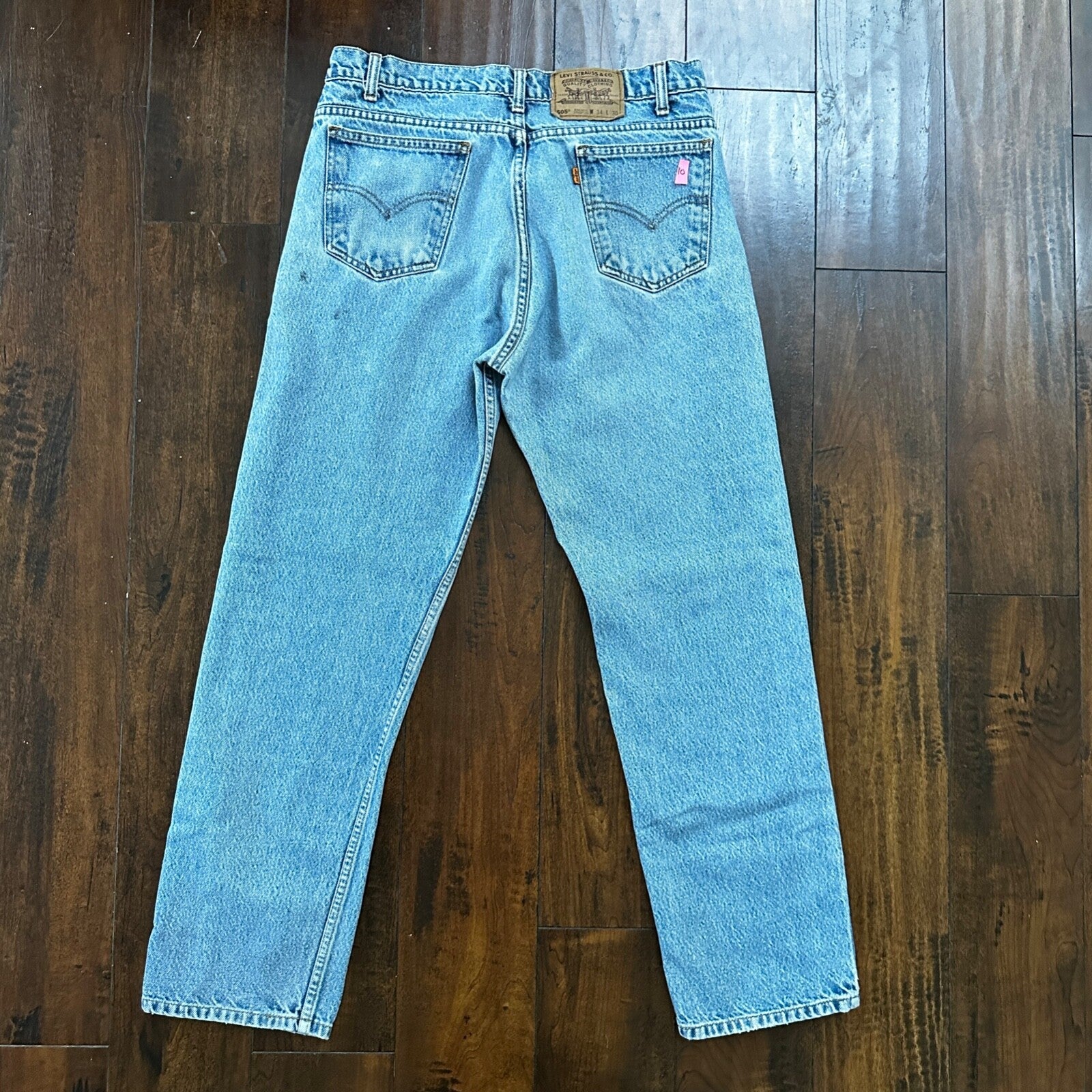 Vintage 80s Levis 505 Light Blue 70s Jeans USA Orange Tab 34x30 Act 31x29