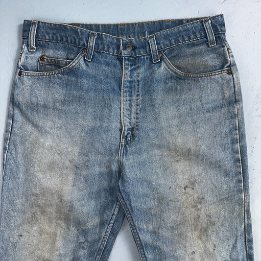 Levis 517 Vintage 80s USA Orange Tab Bootcut Flare Blue Jeans Talon Act 34x29