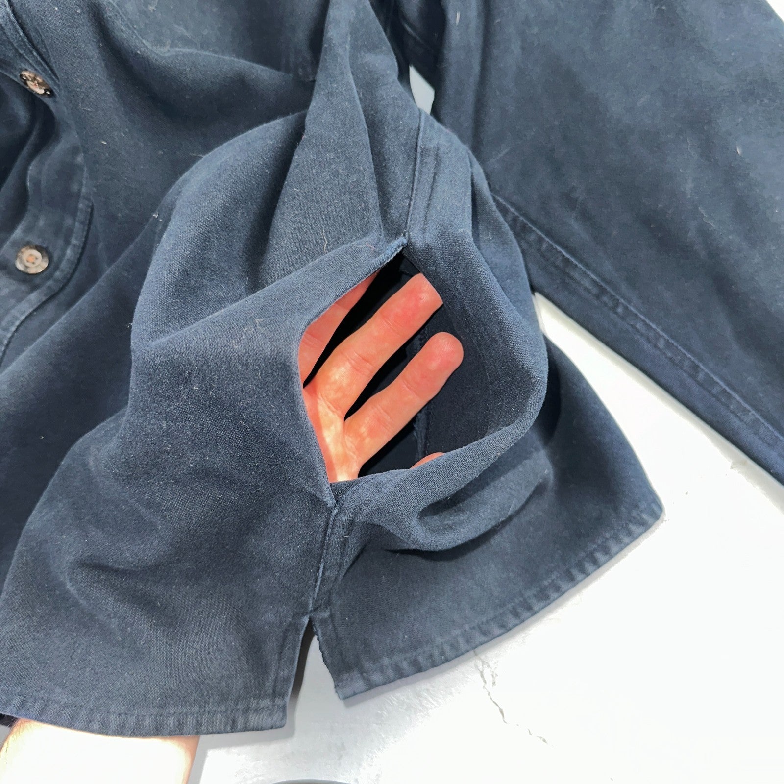 Levis Button Up Shirt Mens M Blue Flannel Long Sleeve Heavyweight Cotton Shacket