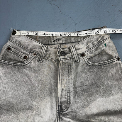 Levis 501 Vintage Jeans Women's Size 5 Gray Button Fly 22x29 USA Acid Wash