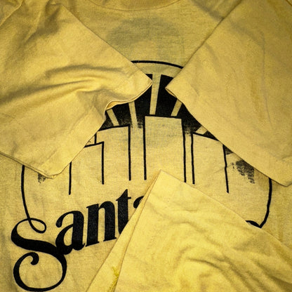 Santa Ana 70s Large Yellow VTG T Shirt Number 9 Single Stitch Sports City Tour