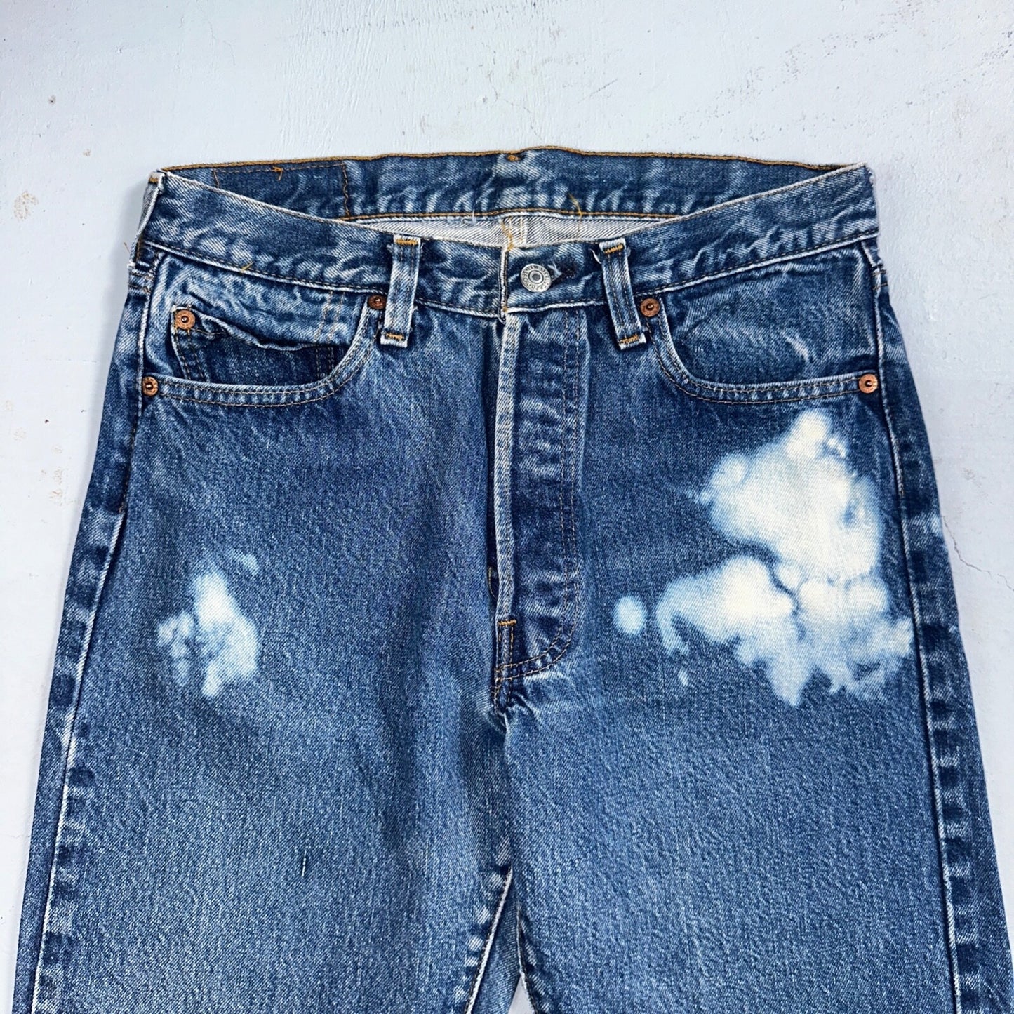 Levis 501 Vintage 80s Redline Selvedge USA XX Jeans Bleach Wash 30x34 Act 28x30