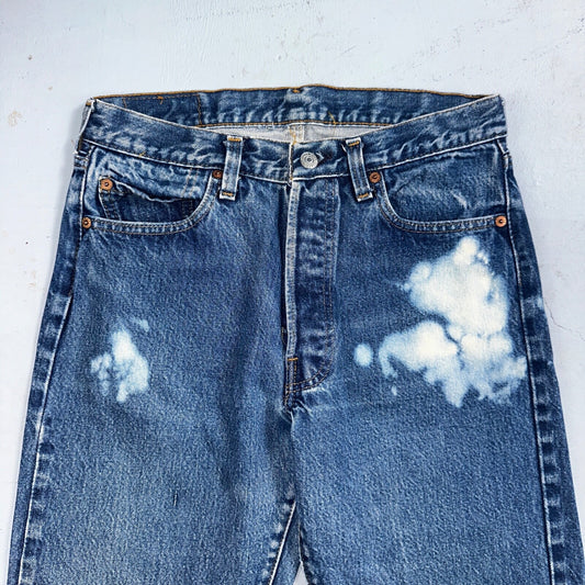 Levis 501 Vintage 80s Redline Selvedge USA XX Jeans Bleach Wash 30x34 Act 28x30