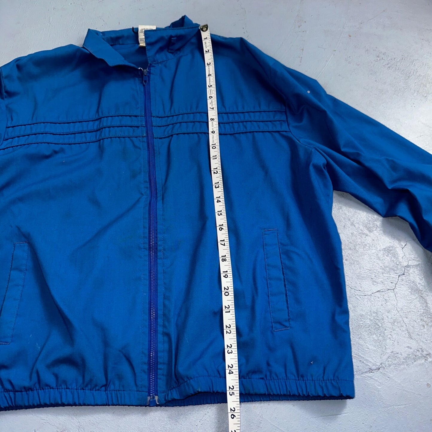 Speedo Blue Vintage Full Zip Windbreaker Men's XL Jacket Swimming Basic Simple