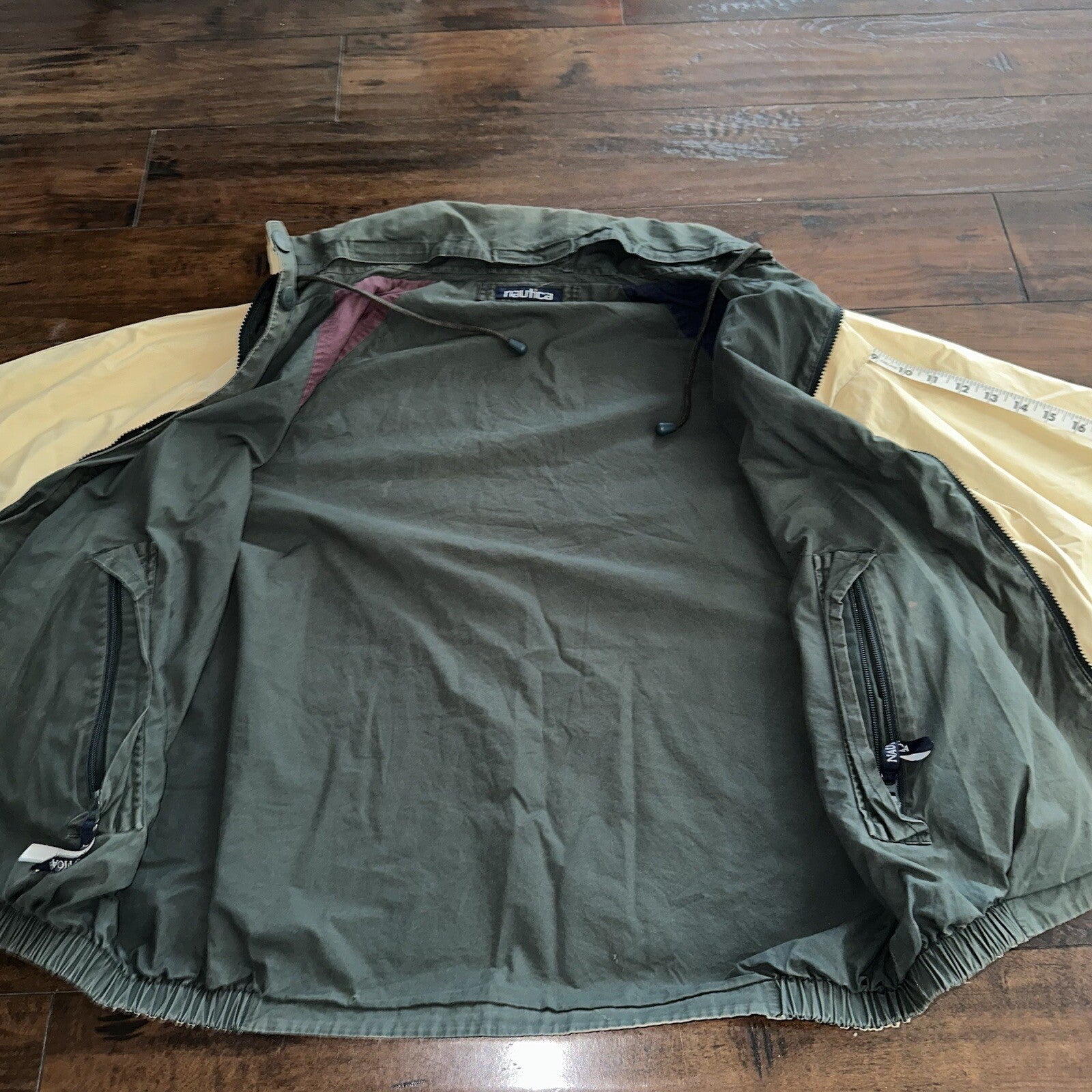 VTG 90s Nautica Reversible 90s Green Sport Jacket XL Green White Colorblock Sail