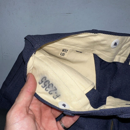 ORIGINAL WWII US ARMY M1944 WOOL COMBAT FIELD TROUSERS- SMALL 32 WAIST BLUE NAVY