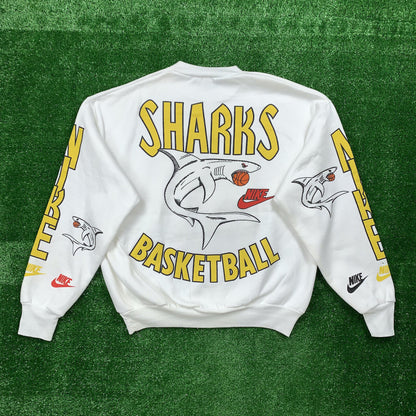 Nike Vintage Sweatshirt Mens T Shirt Sharks Crewneck AOP Basketball Jordan RARE