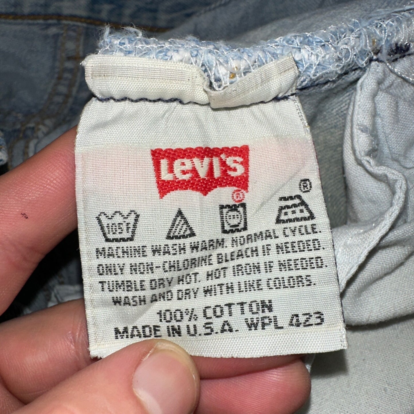 Levis 501 Vintage 90s USA XX Straight Leg Jeans Blue Light Wash 34x34 Act 32x32