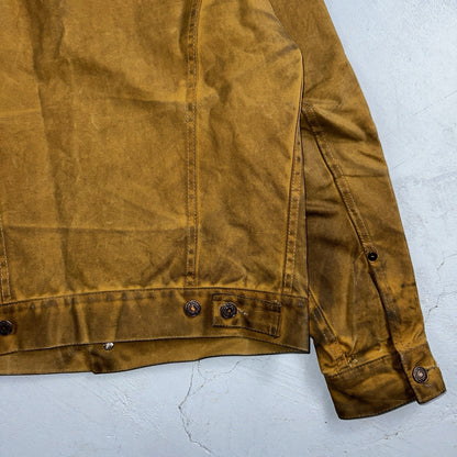 Filson x Levis Tin Cloth Trucker Jacket Men’s Small Tan Made In USA VTG Oil