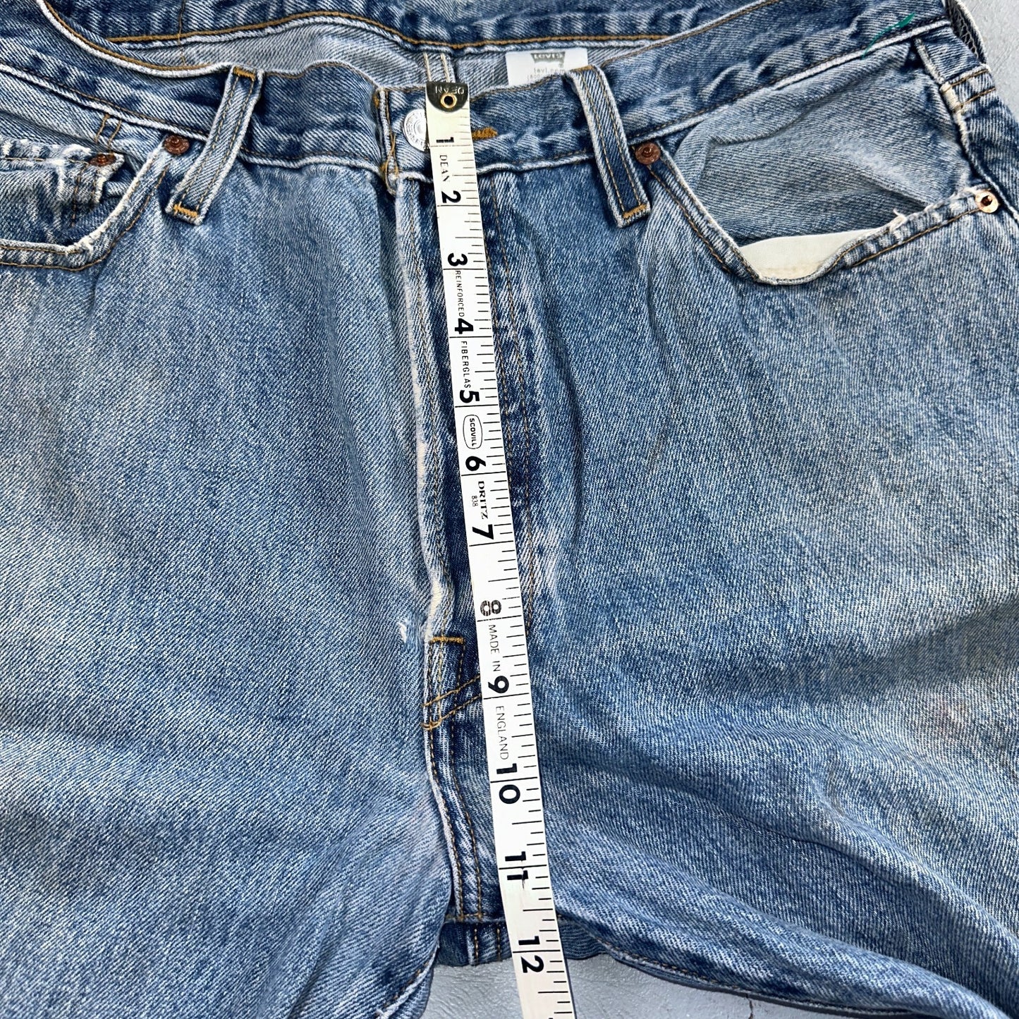 Levis 501 Vintage 90s Y2K Straight Leg Jeans Blue Light Wash 35x32 Act 34x31