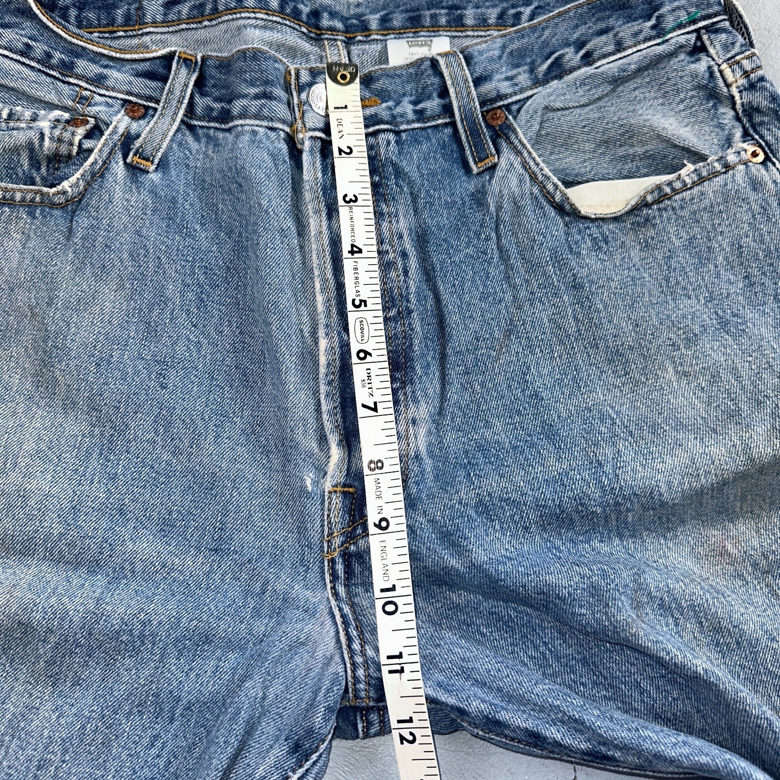 Levis 501 Vintage 90s Y2K Straight Leg Jeans Blue Light Wash 35x32 Act 34x31