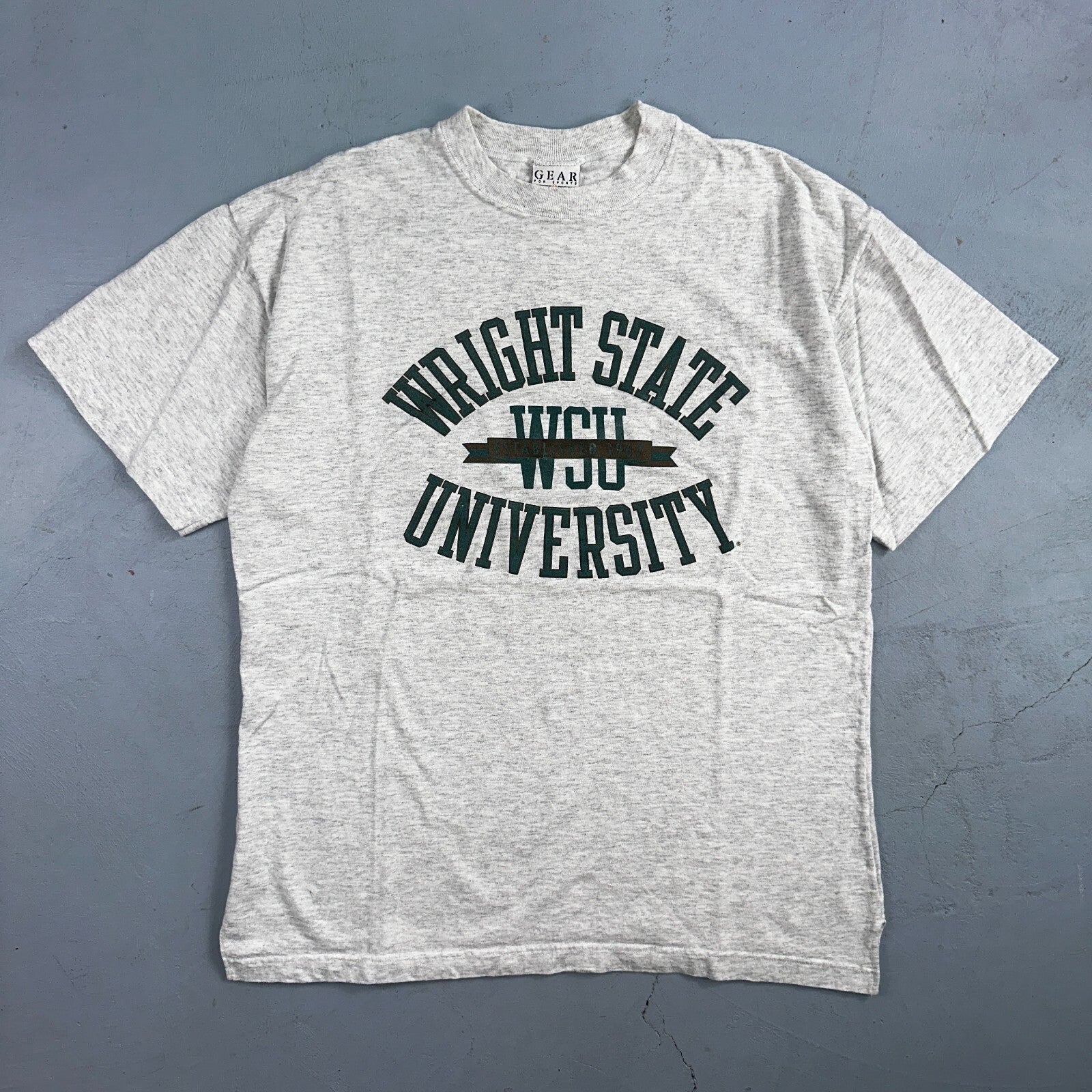 Wright State University XL VTG T Shirt WSU College School USA Gray Graphic Tee