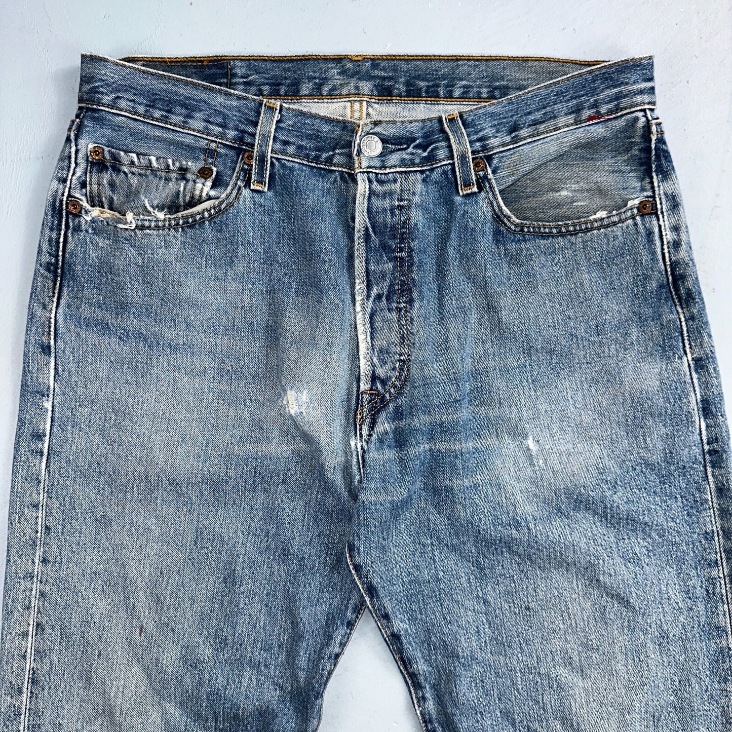 Levis 501 Vintage Y2K XX Straight Leg Jeans 90s Blue Med Wash 34x32 Act 31x31