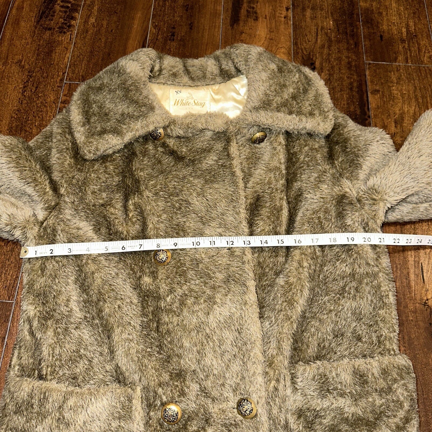 Vtg 50s 60s WHITE STAG Faux Fur Button Up Coat Jacket Union Rockabilly Rare