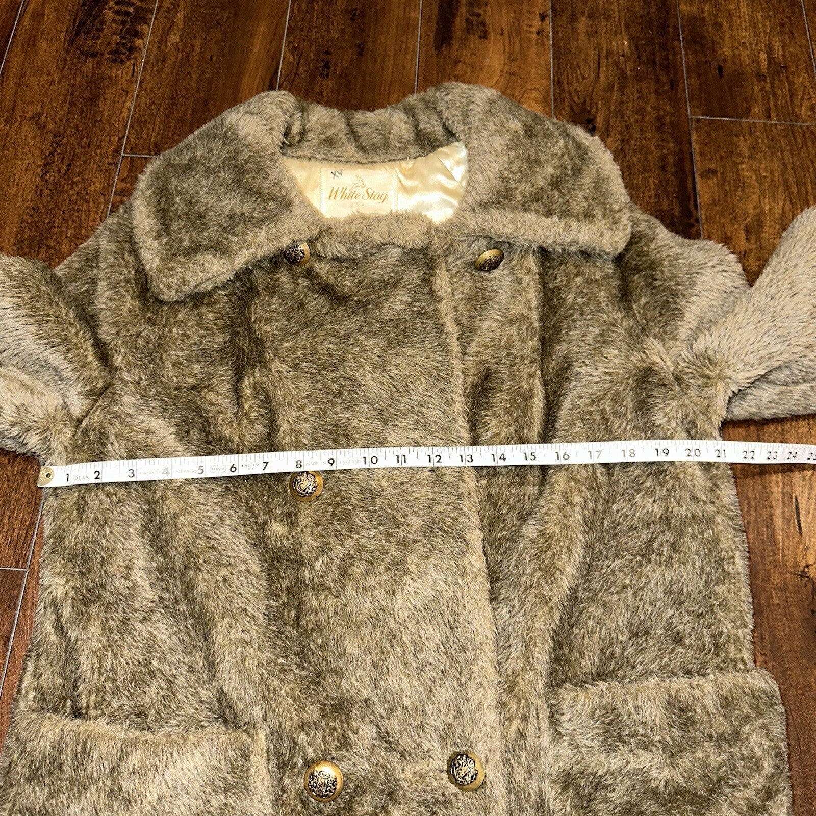 Vtg 50s 60s WHITE STAG Faux Fur Button Up Coat Jacket Union Rockabilly Rare