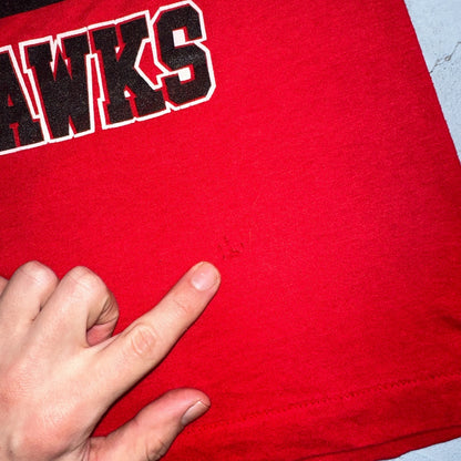 Chicago Blackhawks 1980s VTG T Shirt Single Stitch Red Screen Stars Medium 80s