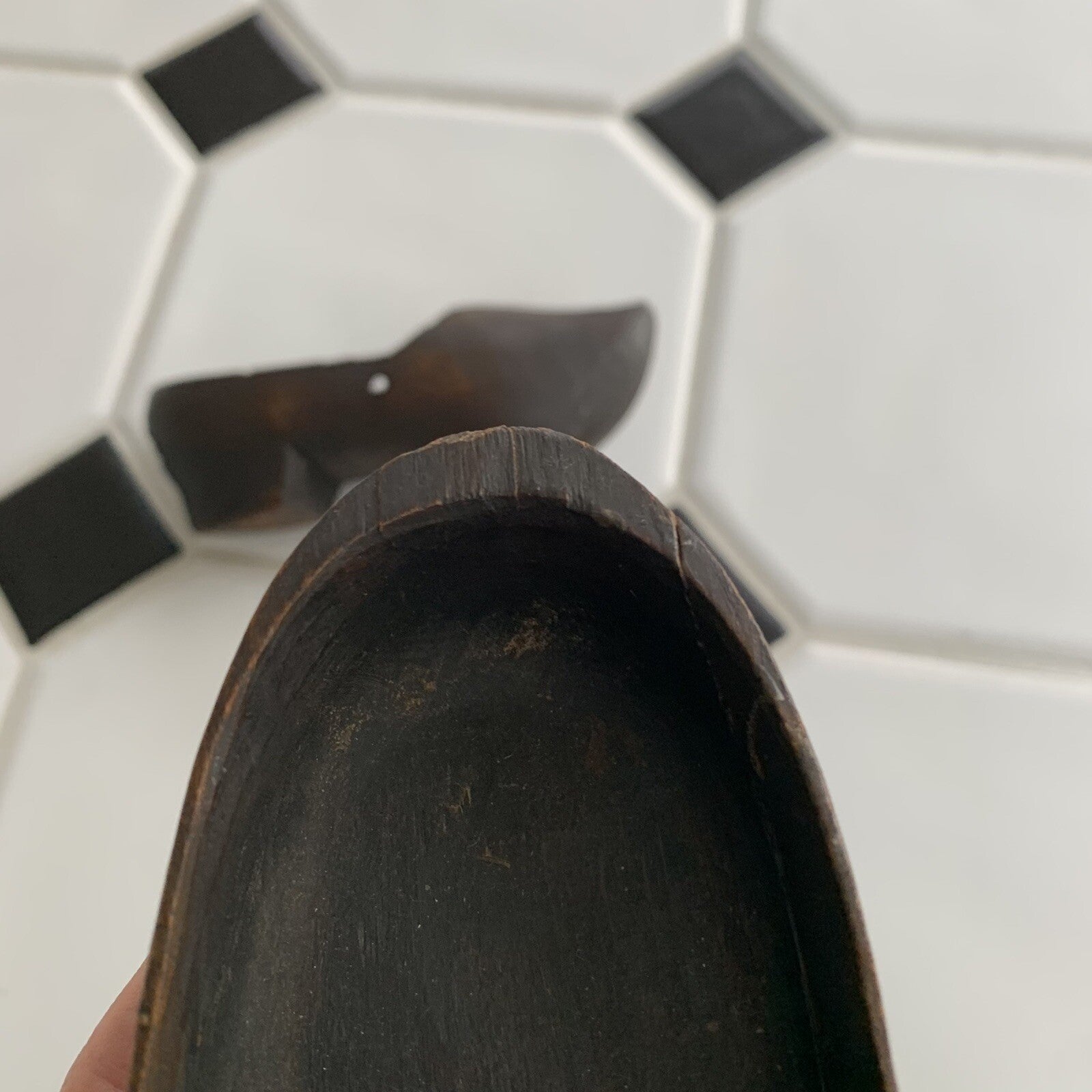 Antique Primitive Early Carved Wood Pair Clogs Shoes 1919 France Dutch Slippers