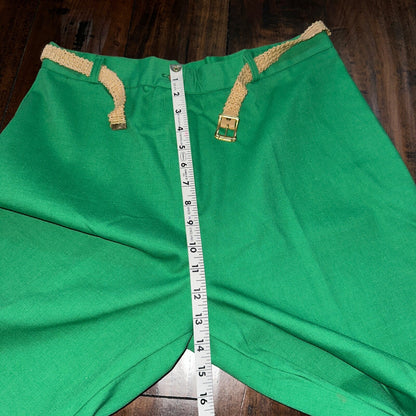 Vintage USA Rockabilly Womens Dress Pants 60s 70s Bottom Green 31x32 Boot Cut
