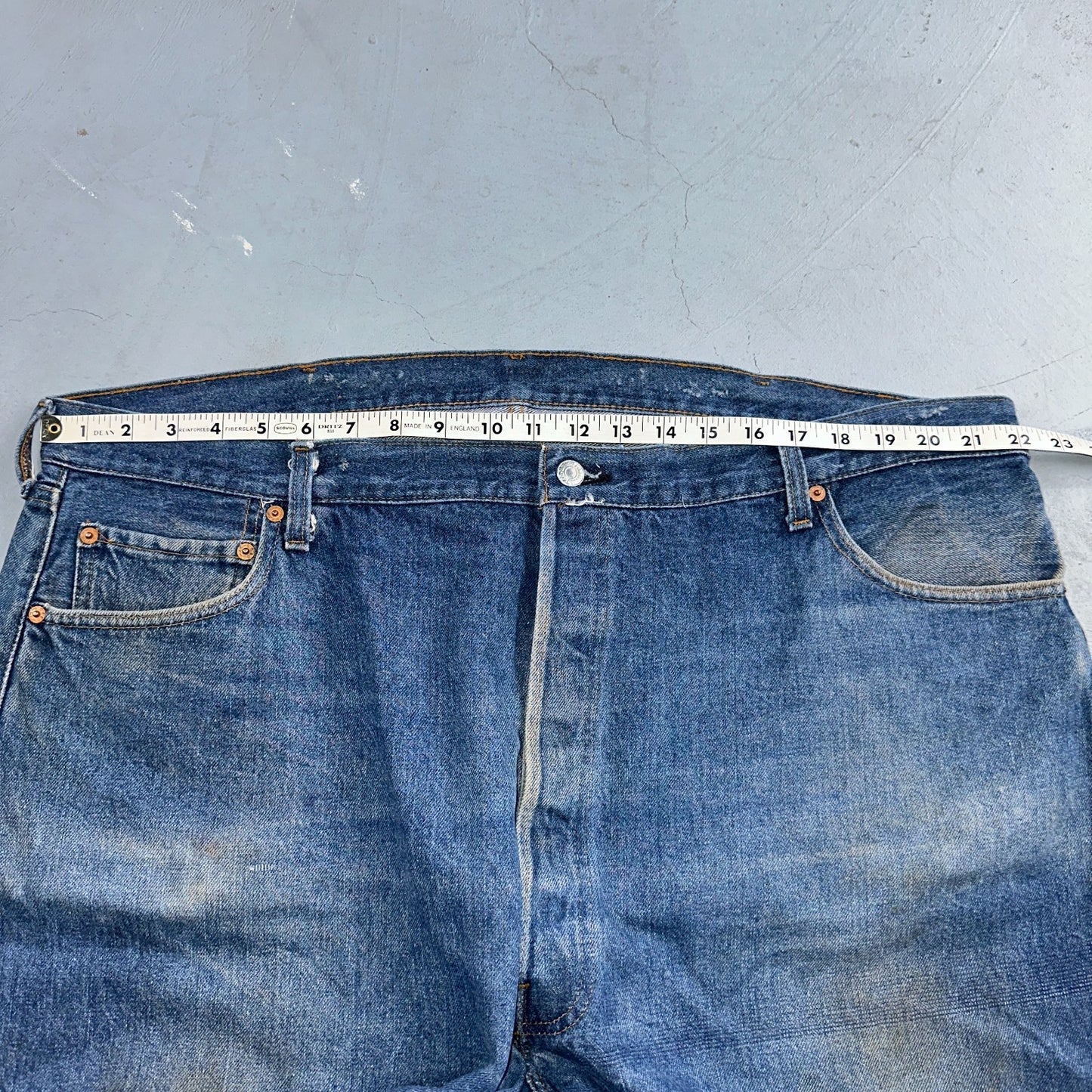 Levis 501 Vintage 80s Redline Selvedge USA XX Jeans Med Wash 48x30 Act 44x25