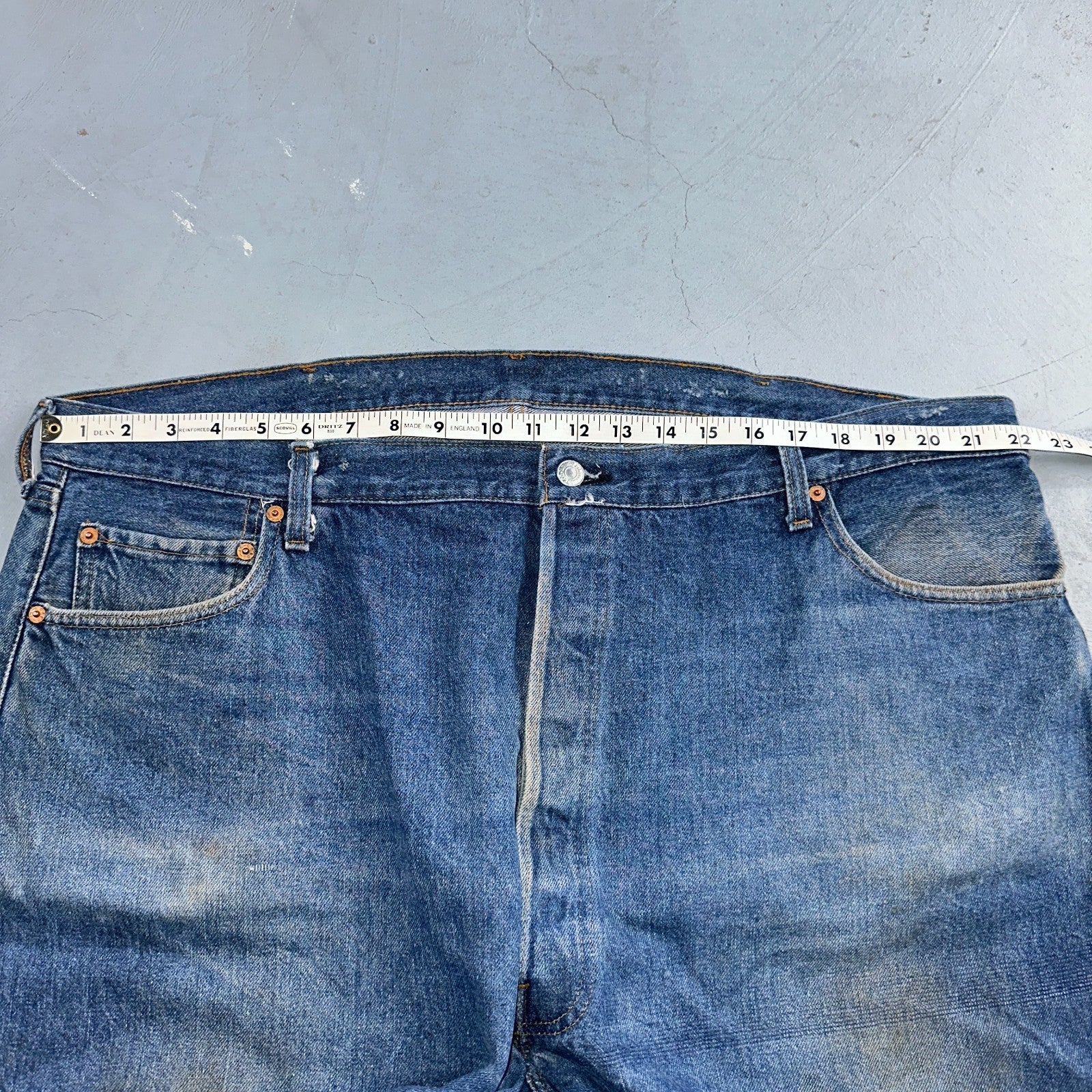Levis 501 Vintage 80s Redline Selvedge USA XX Jeans Med Wash 48x30 Act 44x25