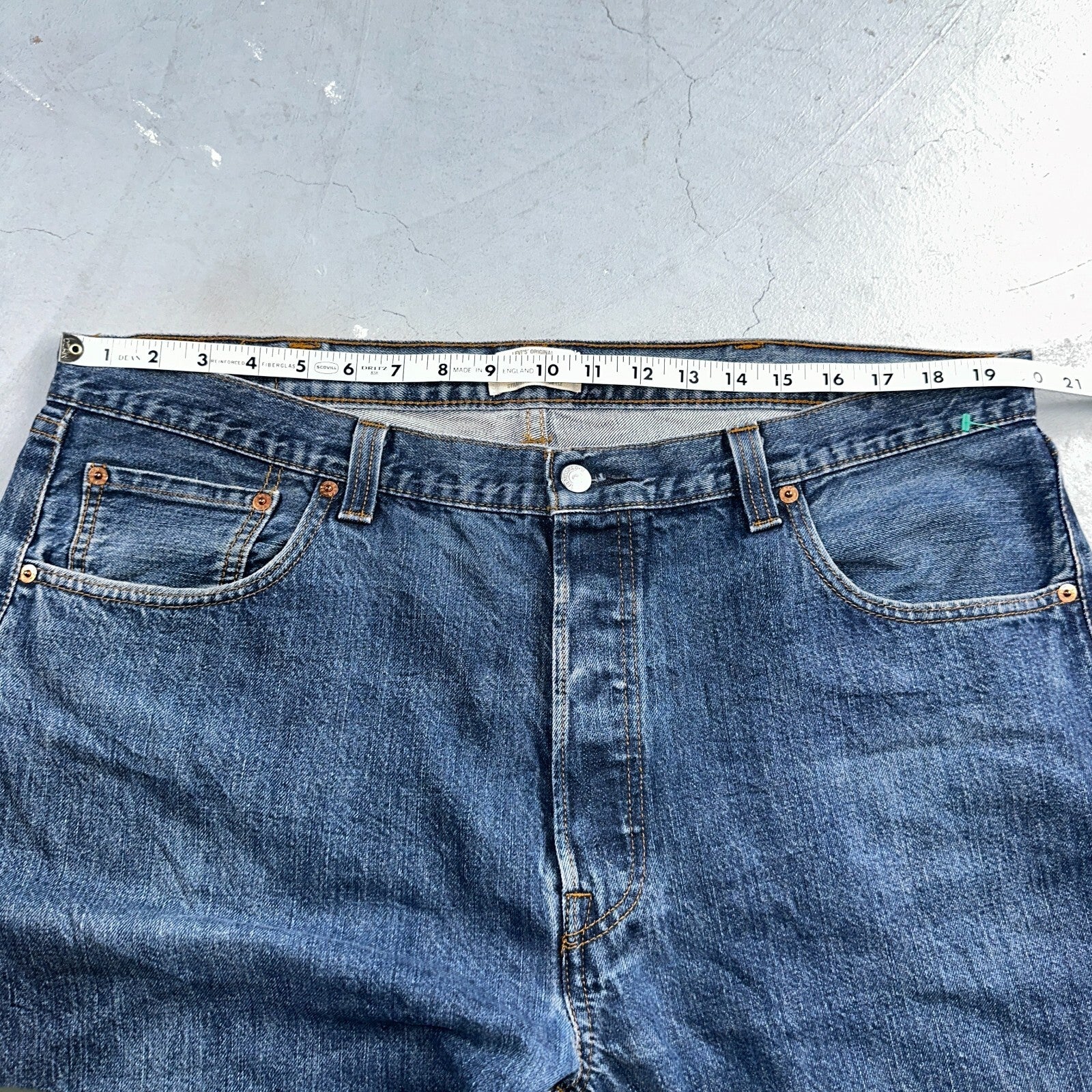 Levis 501 Vintage Y2K XX Straight Leg Jeans Blue Med Wash 40x32 Act 40x31