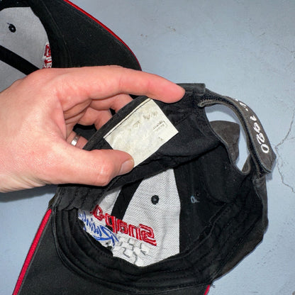 Snap On Racing Lot of 2 VTG Hat Cap Snapback Black Flames Y2K Dirty Cool Cars