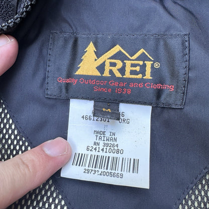 REI VTG Gore-Tex Orange GTX Shell Paclite Waterproof Jacket Mens Medium Black