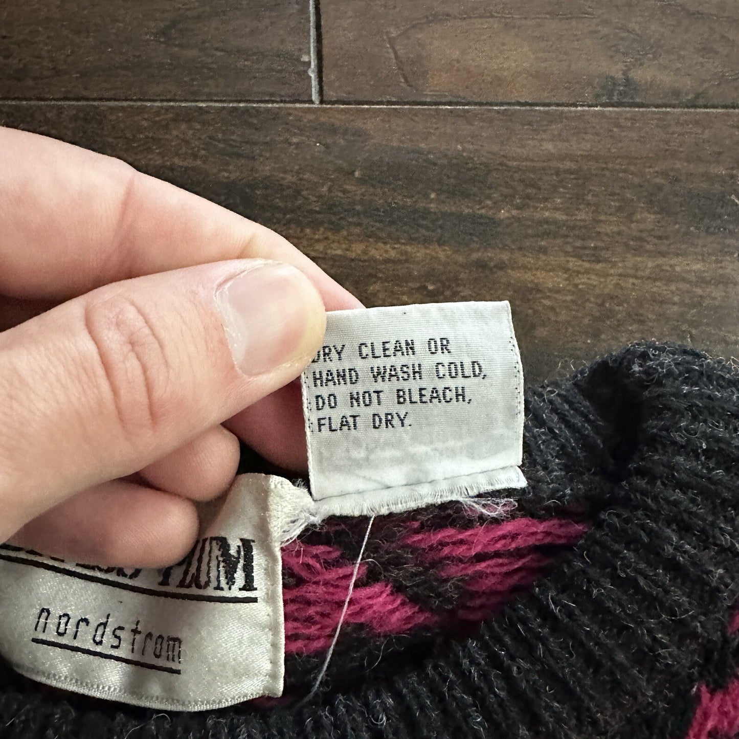 Vtg Brass Plum Nordstroms Womens Shetland Wool Aztec Knit Sweater Rockabilly 80s