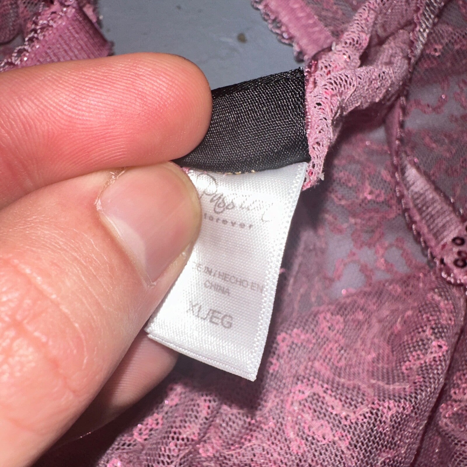 Passion Forever Nightie Gown Women XL Pink Sparkly Sequin Mesh Sleep Dress