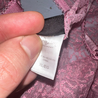 Passion Forever Nightie Gown Women XL Pink Sparkly Sequin Mesh Sleep Dress