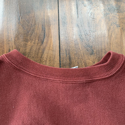 Vintage Champion 90s Maroon USA Reverse Weave Sweatshirt XL Blank 70s Gusset
