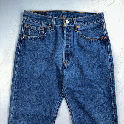 Levis 501 Vintage 90s USA XX Straight Leg Jeans Blue Med Wash 32x33 Act 29x29
