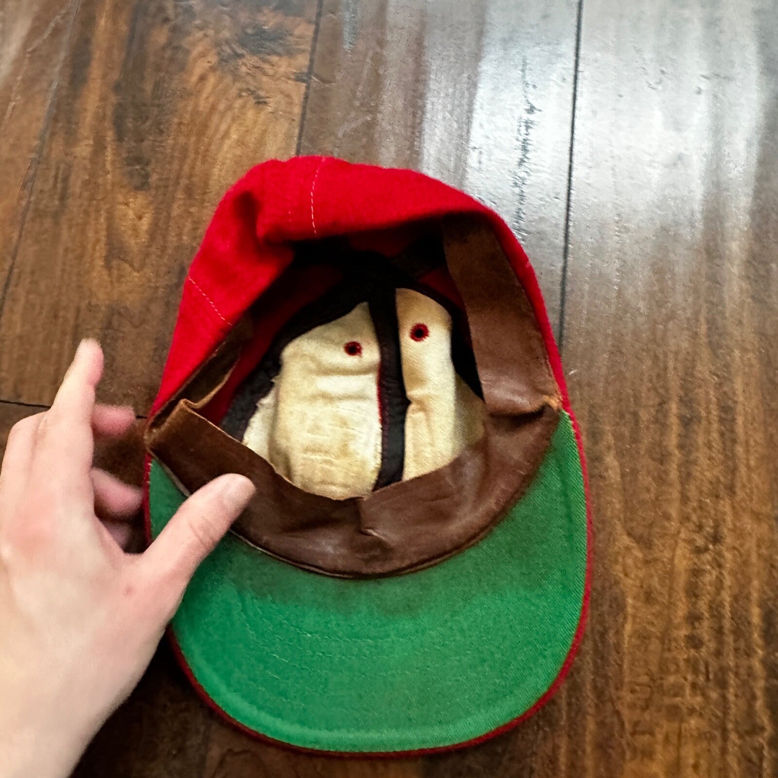 LG Wool 1960s 60s 70s Vintage Hat Cap Snapback Red 7 1/4 Rockabilly Hip Cool