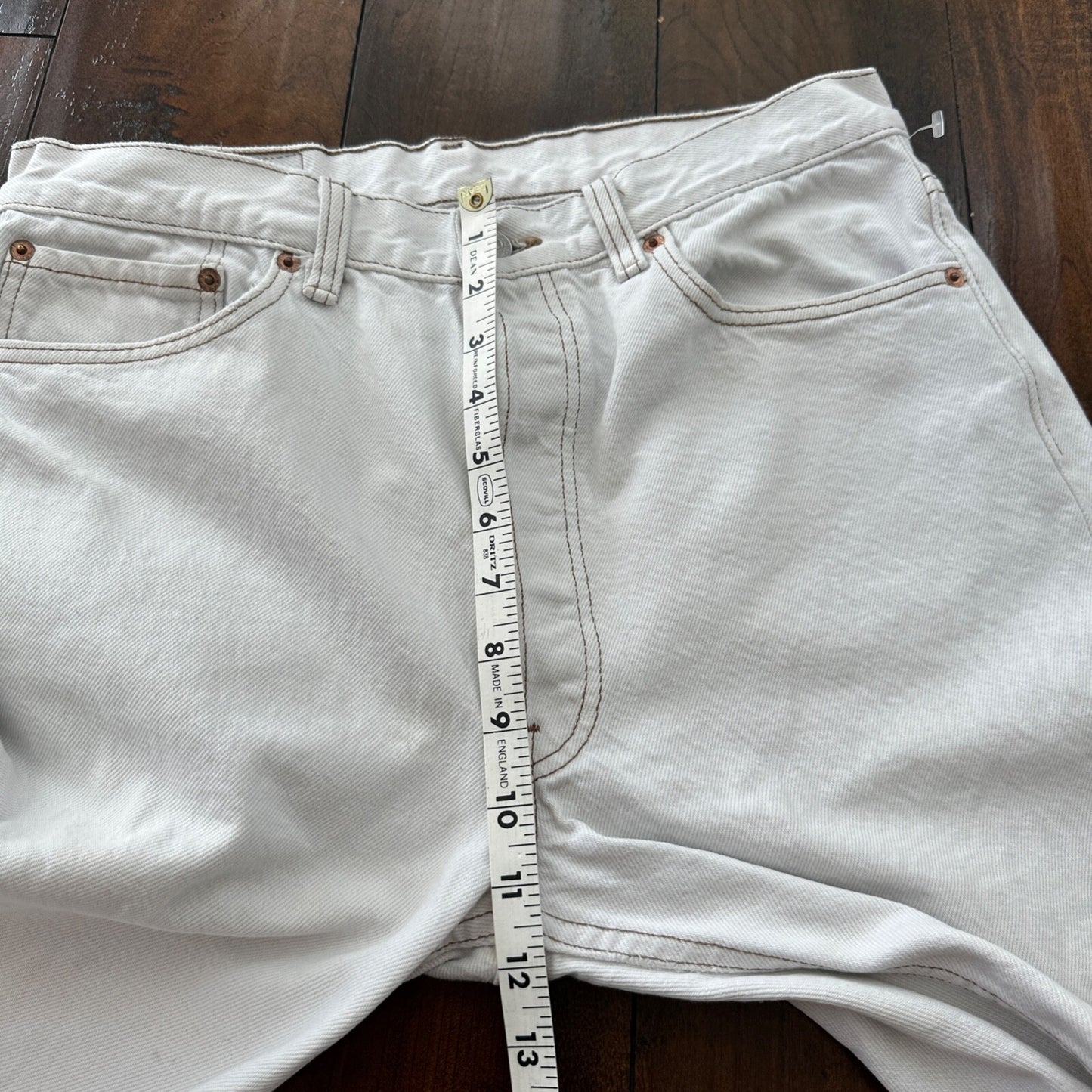 Vintage 90s Levis 501 USA 34x34 Tag Jeans 80s White Bleach Wash Act Worn 31x30