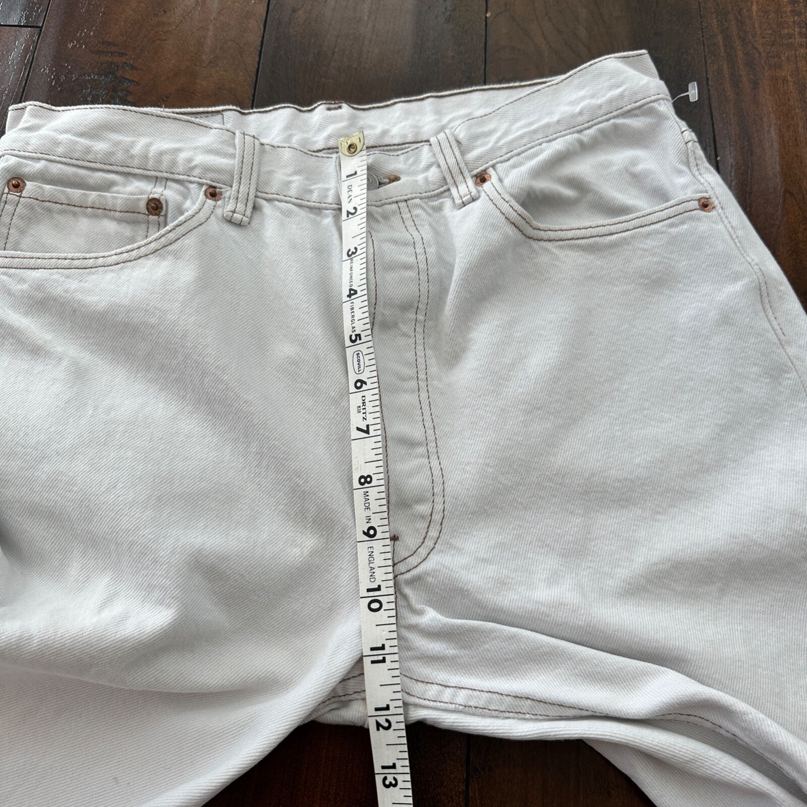 Vintage 90s Levis 501 USA 34x34 Tag Jeans 80s White Bleach Wash Act Worn 31x30