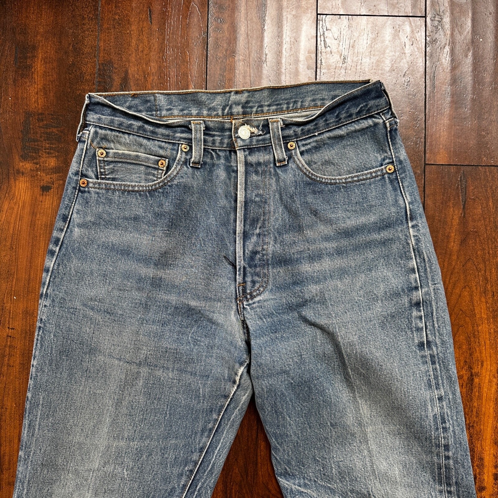 Levis Vintage 80s Redline Selvedge USA 501 XX Jeans 66 70s Light 33x38 Act 30x33