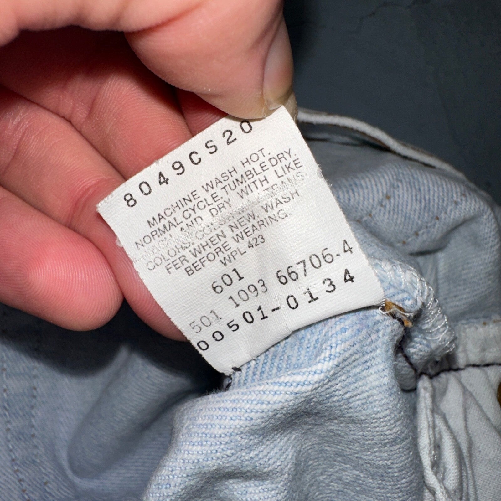 Levis 501 Vintage 90s USA XX Straight Leg Jeans Blue Light Wash 32x34 Act 29x26